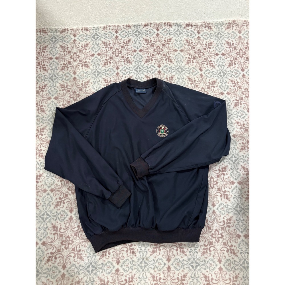 Sunderland of Scotland Mens Navy Blue V-Neck Golf Windshirt Jacket Large USA